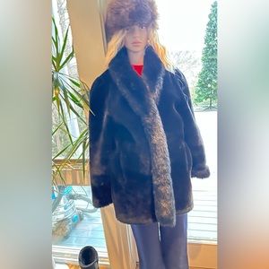 Vintage Faux Fur Black Jacket